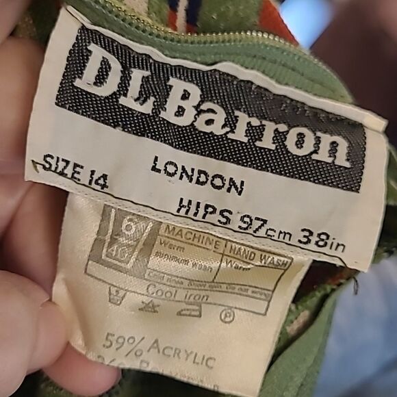 D.L. Barron of London sz 14 dress, retro vintage made in England - Picture 5 of 13